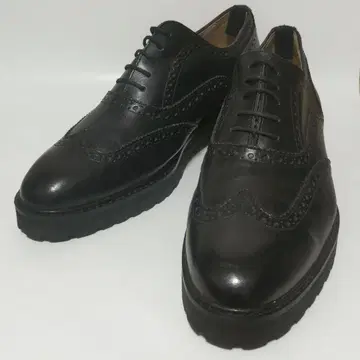 PERSON'S FOR MEN 블랙 가죽 드레스 신발 윙팁