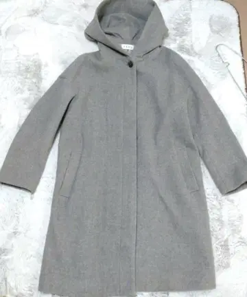 PLST 플라스테 롱 코트 후드 부착 그레이 L 사이즈