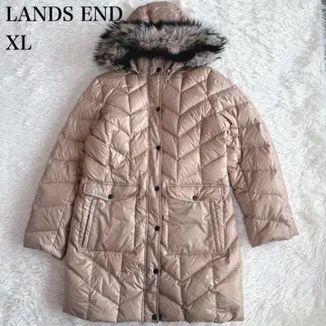 Lands' End 베이지 다운 자켓 XL 허리끈 포함