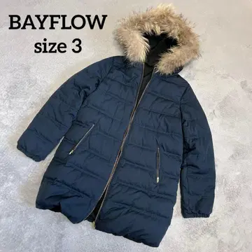 BAYFLOW 베이플로우 네이비 퍼 후드 리버서블 다운 자켓