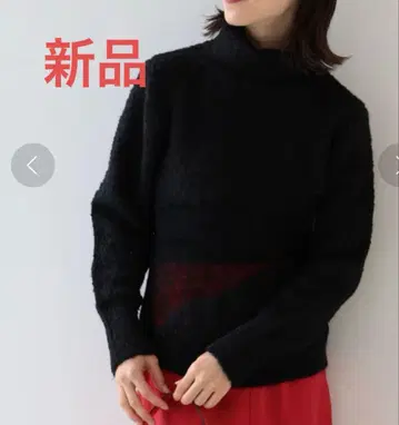 새상품 Ray BEAMS 부클레 절개 터틀넥 니트