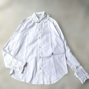 인기 새상품급 매디슨 블루 라운드 칼라 프릴 셔츠 B 자수 화이트 1