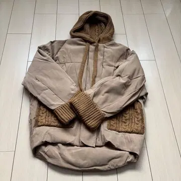 pinue 니트 콤비 다운 자켓 ( brown )