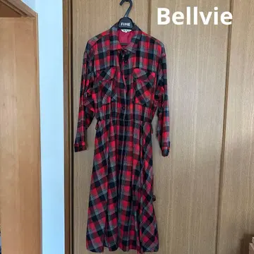 새상품급 롱 원피스 빨간색 체크