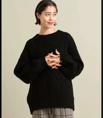 BEAUTY&YOUTH UNITED ARROWS 시스루 짜임 케이블 니트