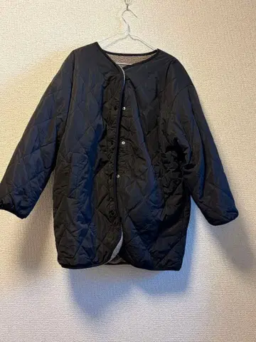 아우터 퀼팅 리버서블 겨울 블랙 프리 사이즈