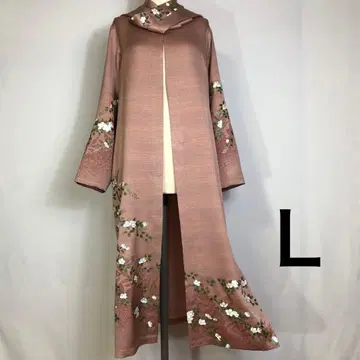 n. 기모노 리메이크 순수 실크 츠케사게 롱 자켓 L 사이즈 스카프 포함