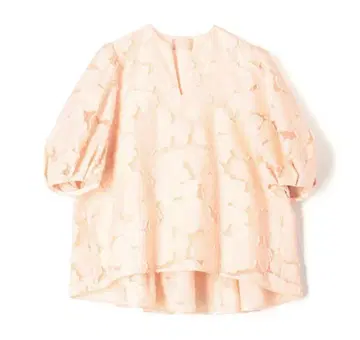 볼지 블루밍컷 자카드 퍼프 슬리브 블라우스