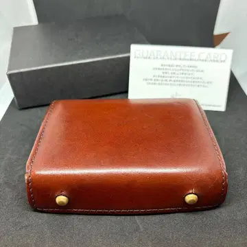 엠피우 m+ 밀레폴리에 별주 레드 브라운 천연 가죽 컴팩트 지갑