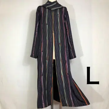 p. 기모노 리메이크 순수 실크 롱 자켓 L 사이즈 스카프 포함