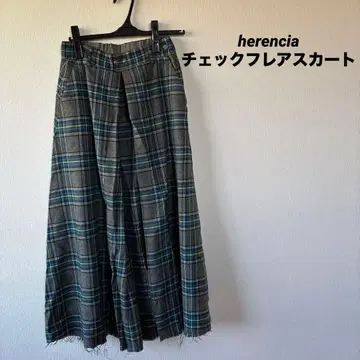 헤렌시아 체크 플레어 스커트