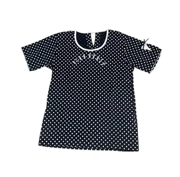 [ 미사용 새상품 ] 핑크하우스 T셔츠 M 블랙 도트 리본 반팔