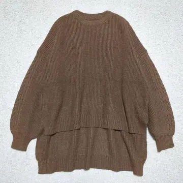 어반 리서치 오버 사이즈 케이블 소매 니트 브라운 F