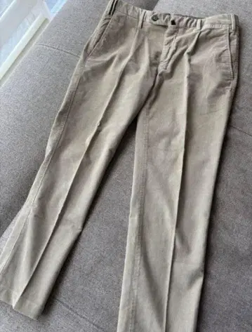 PT01 빔즈F 베이지 코듀로이 원턱 팬츠 48 사이즈