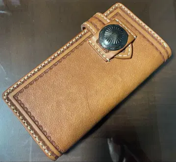 손바느질 가죽 스탬핑 롱 지갑