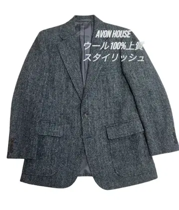 새상품급 Avon house 고급 슬림 일본산 헤링본 테일러드 자켓