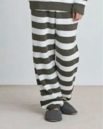 젤라또피케 HOMME 에어모코 코튼 플레이팅 2 보더 팬츠 카키