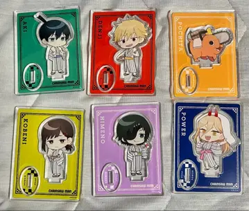 [중고] 체인소 맨 극락탕 콜라보 트레이딩 아크릴 스탠드 세트