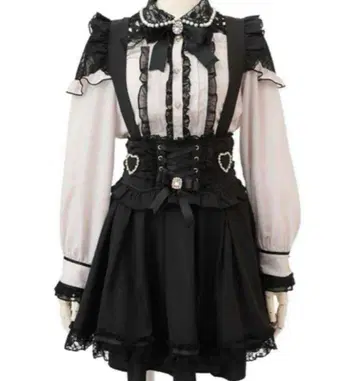 리즈리사 레이스업 하트 카슈쿨 스커트