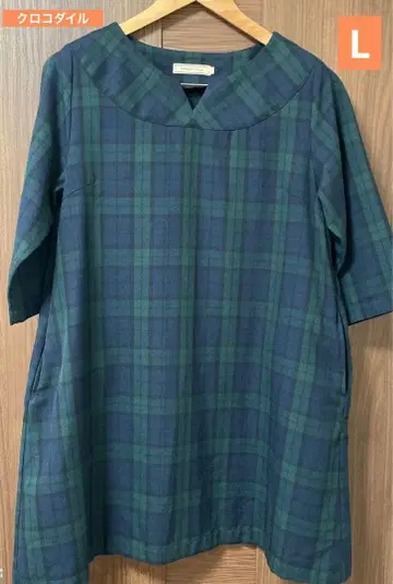 크로커다일 튜닉 체크 무늬 L 사이즈