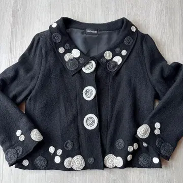 울 혼방 테일러드 자켓 블랙