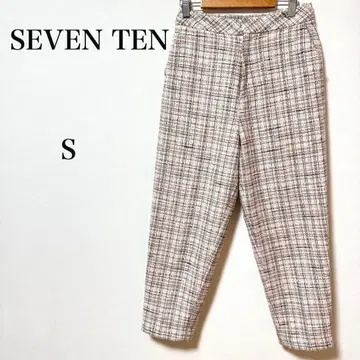 세븐틴 트위드 하이웨스트 팬츠 핑크 S 페미닌 원단감 탄탄함