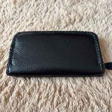 블랙 가죽 작은 장지갑