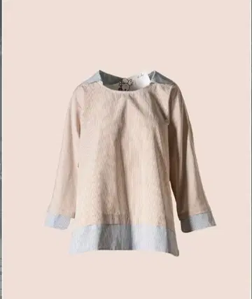 d-due 스트라이프 긴팔 셔츠 베이지와 블루