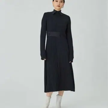 UNITEDTOKYO 니트 원피스 커브 벨티드 니트 원피스