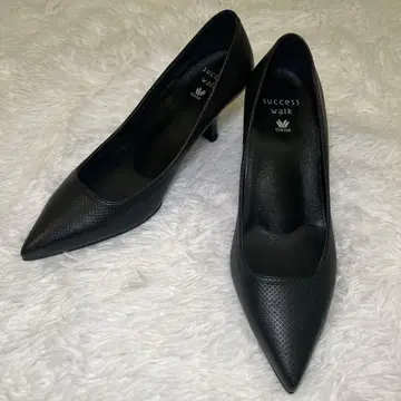 [ 새상품 ] 와코루 success walk 펌프스 블랙 가죽 23.5