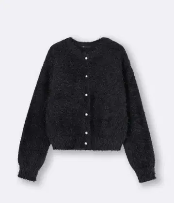 샤이니 크루넥 가디건 GU 3XL 빅 사이즈 블랙