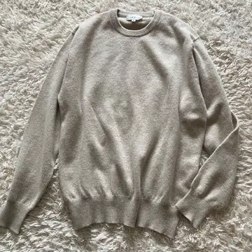 캐시미어 100 긴팔 니트 크루넥 베이지 F