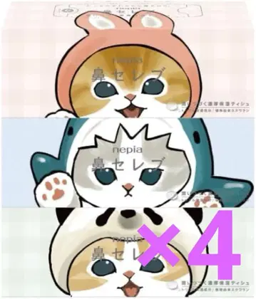 [ 한정 상품 ] mofusand 하나셀럽 티슈 네피아 3상자 x 4세트