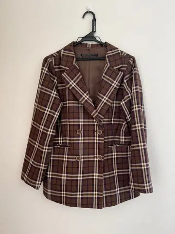 [ 시착만 한 상품 ] PAGEBOY 체크 무늬 테일러드 자켓