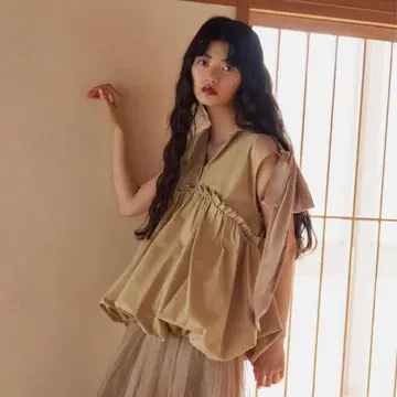 poppy 아사기니뇨 벌룬 리본 베스트 balloon 상의