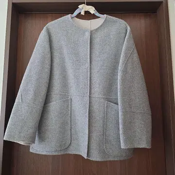 두클라쎄 캐시미어 혼방 울 리버 2WAY 노카라 그레이