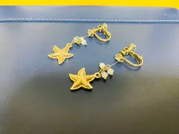 불가사리형 골드 귀찌 크리스탈 비즈 포함