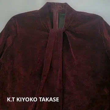 K.T KIYOKO TAKASE 버건디 긴팔 코듀로이 셔츠