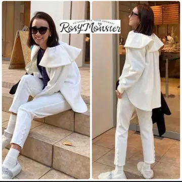 화이트 캐주얼 팬츠 드로우 스트링