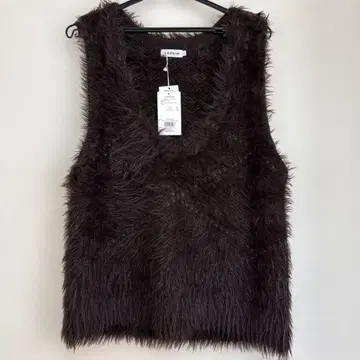 LEPSIM 3.5 게이지 자카드 샤기 베스트