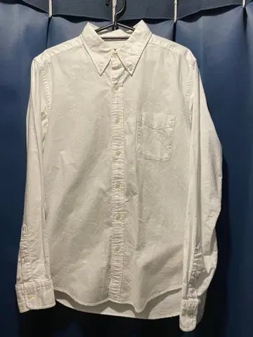 중고품 유나이티드 애로우즈 남성용 화이트 버튼 다운 긴팔 셔츠