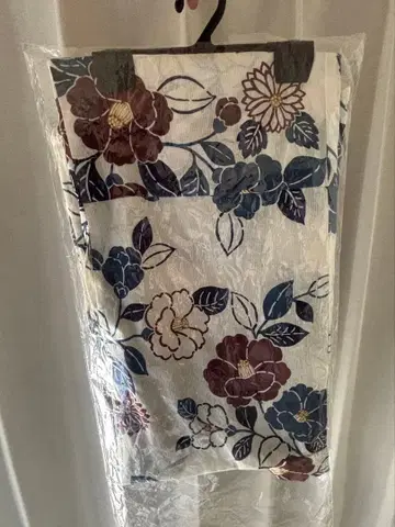 꽃무늬 유카타 빨간색 오비 세트