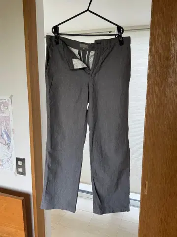 라이트 그레이 팬츠 면/린넨 혼방