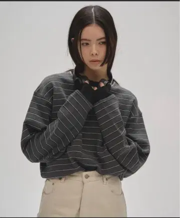 새상품 todayful Border Long T-shirts 그레이