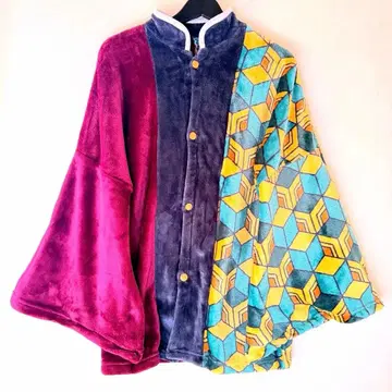 귀멸의 칼날 토미오카 기유 착용 담요 플리스 반반 겉옷