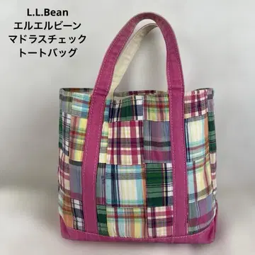 [레어] L.L.Bean 마드라스 체크 패치워크 토트백