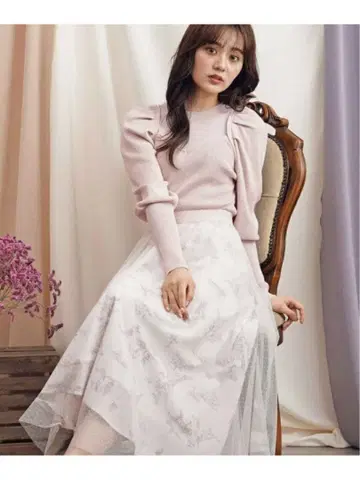 노엘라 도트 레이어드 프린트 스커트