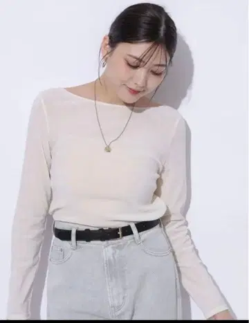 시착만 한 상품 Mystrada 벨로아 롱 T 화이트