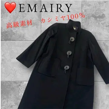 선착순 새상품급 EMAIRY 고급 소재 캐시미어 100 블랙 롱 코트 M