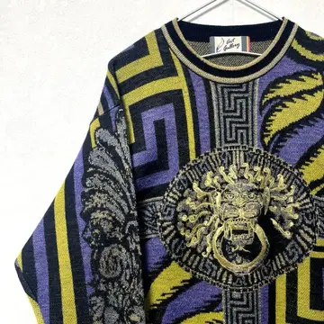 디자인 니트 올 패턴 자수 빈티지 레트로 유럽 아트 독특함